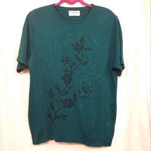 📢SALE Alfred Dunner Vintage Emerald Green Knit Sweater SZ XL 1X